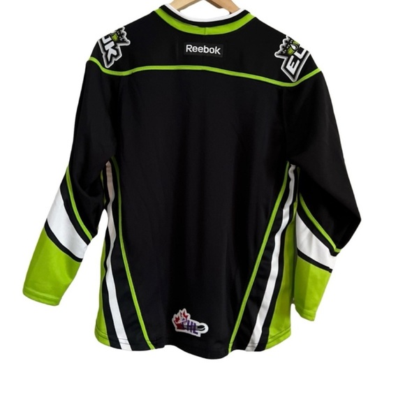 REEBOK RARE Official Edmonton Oil Kings Black, White, Lime WHL Hockey Jersey - Picture 2 of 3